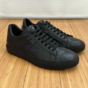 Cesare Paciotti Black Leather Low Top Sneakers  Size 8
